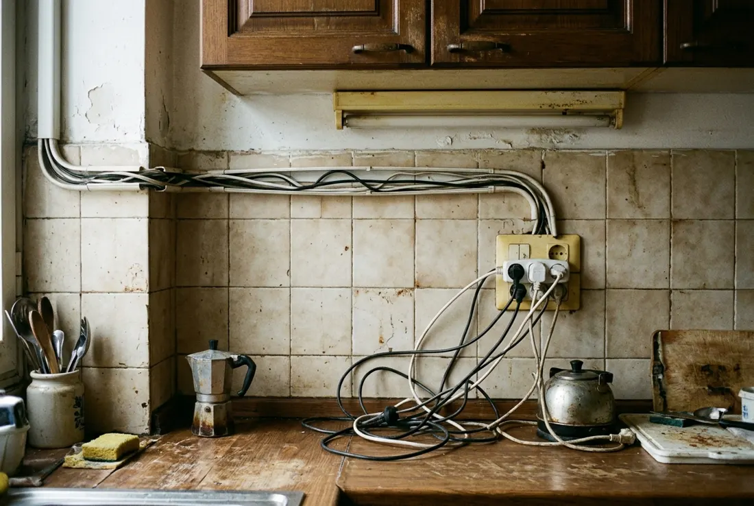 Nuovo impianto elettrico in cucina - prima
